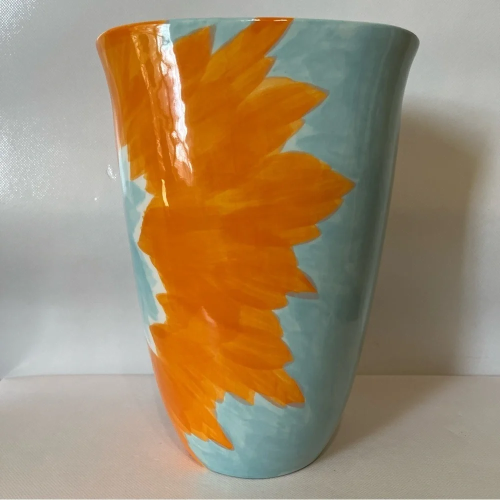 Anthropologie Elnaz Nourizadeh Soul of Color Large Vase Orange Blue